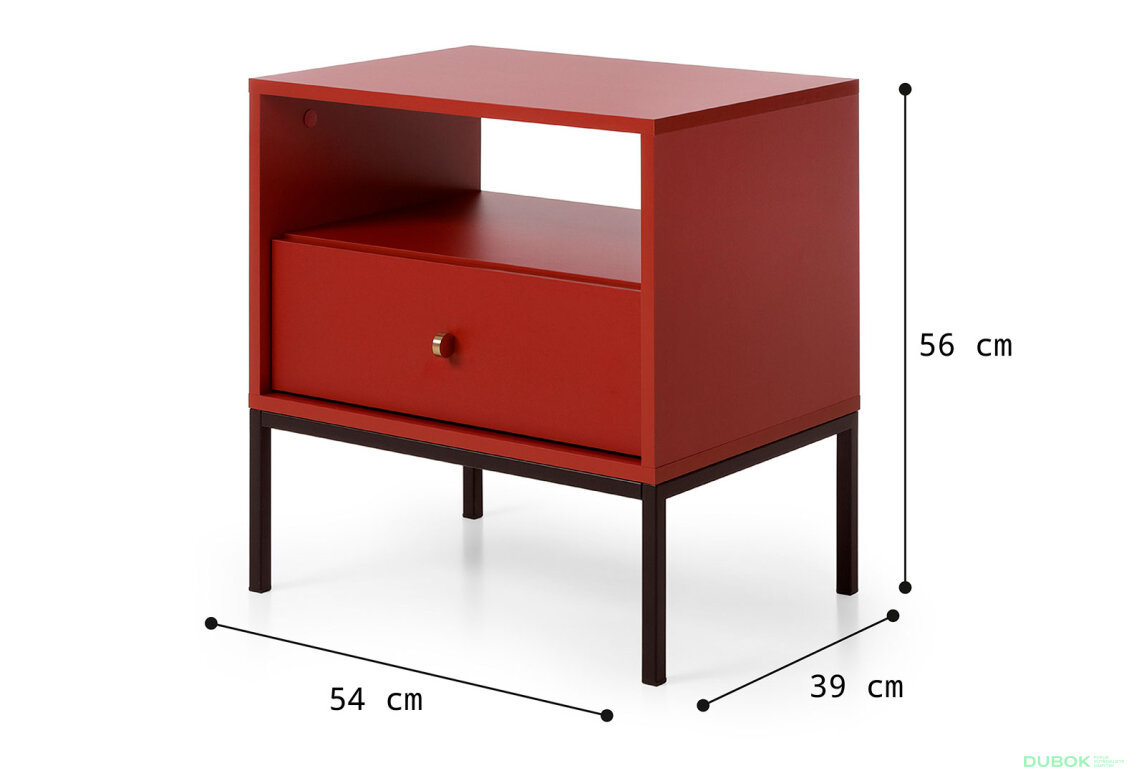 Obrázek 5 - Noční stolek MS54 Mono bordo