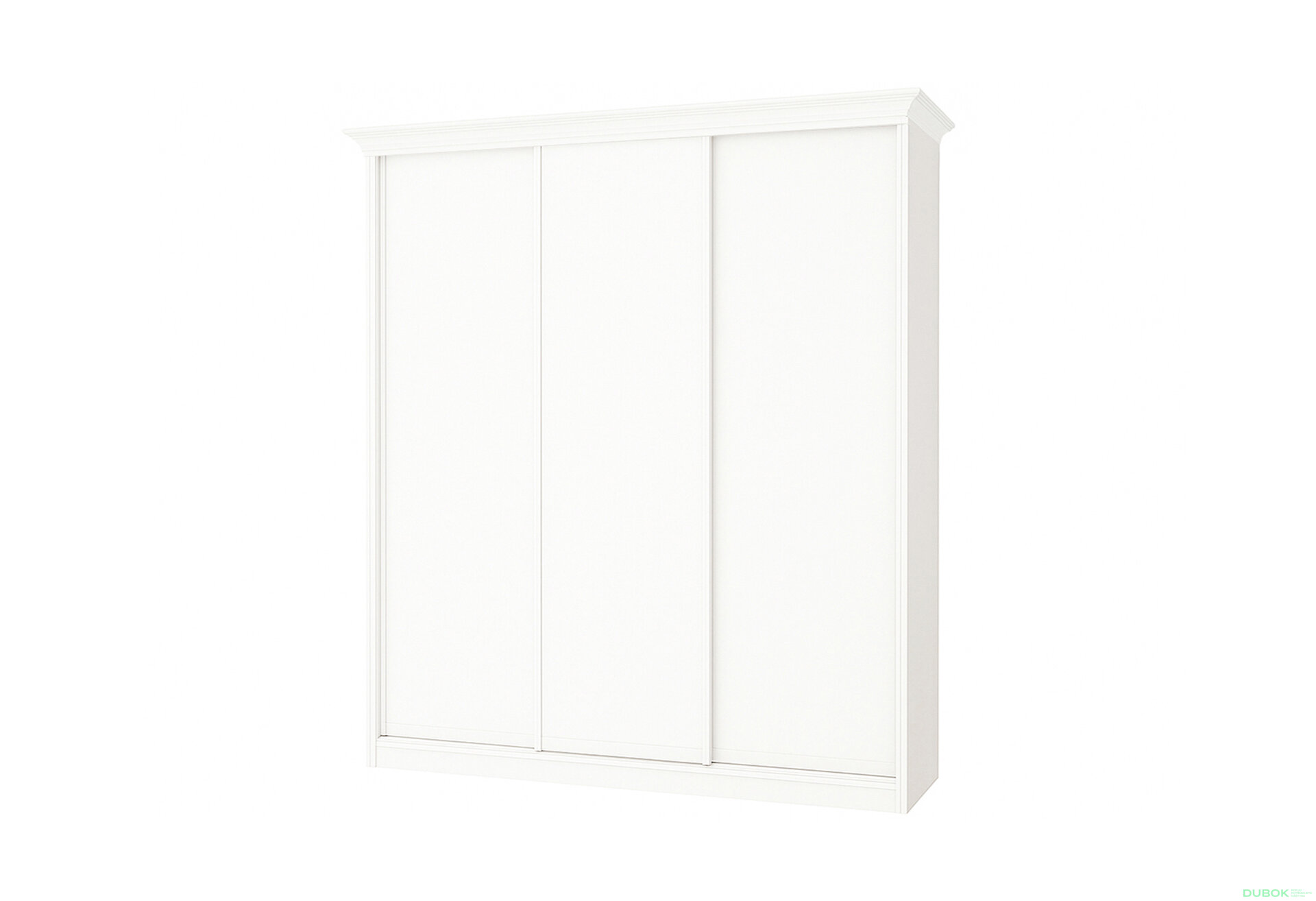 Obrázek 1 - Skříň Rim-Veneziano 3D 2,3 m bílá s římsou, fasádami DTD