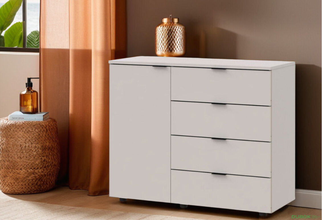 Obrázek 2 - Komoda s dvířky a 4 zásuvkami GC1 100 cm Kašmír Gelar