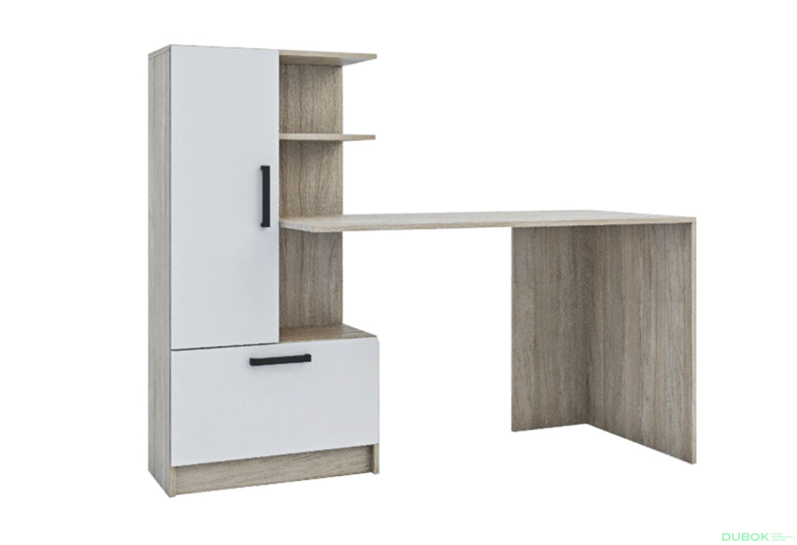 Počítačový stůl Standard, urban oyster / nymfea alba, levá montáž