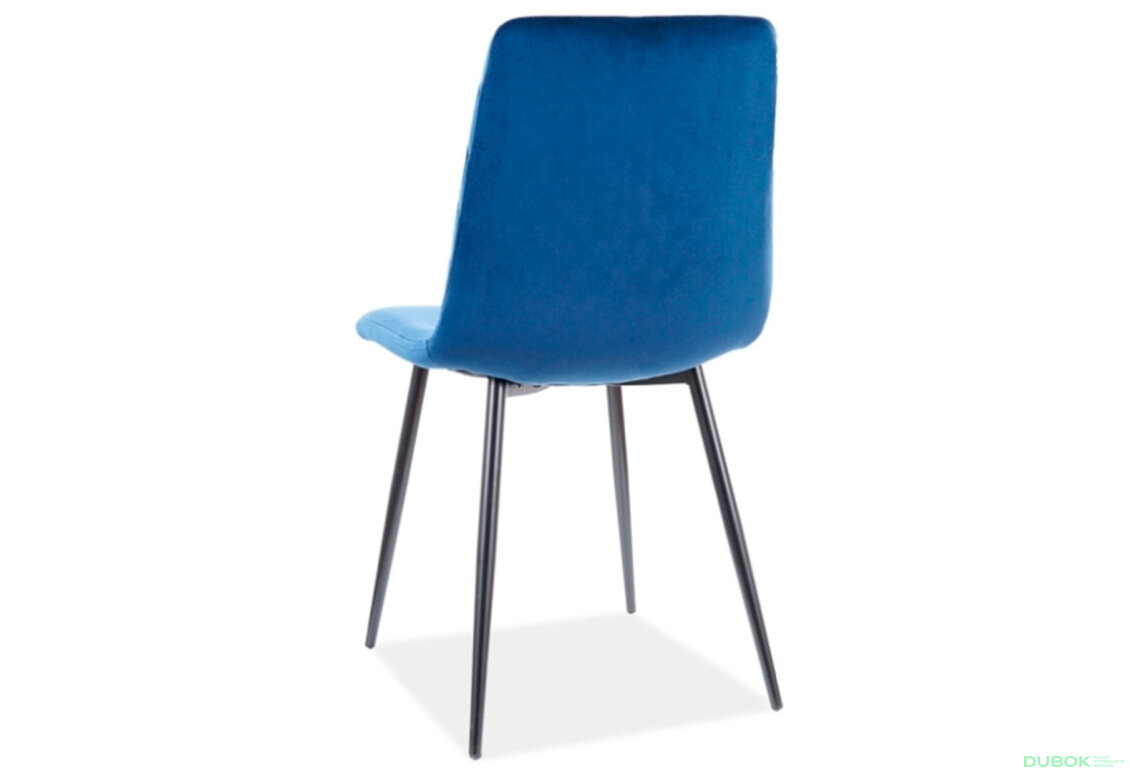 Obrázek 3 - Židle Iris Velvet tmavě modrá Bluvel 86, kov černá matná