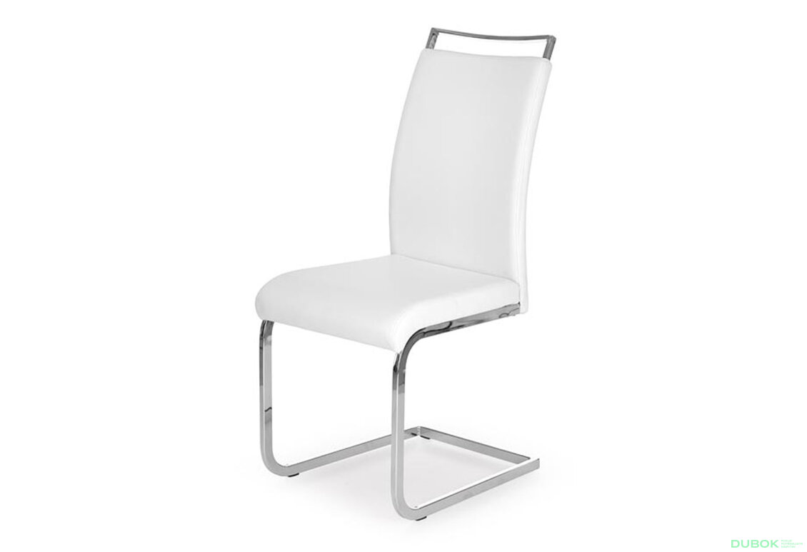Židle K250 chrom / bílá ekokůže