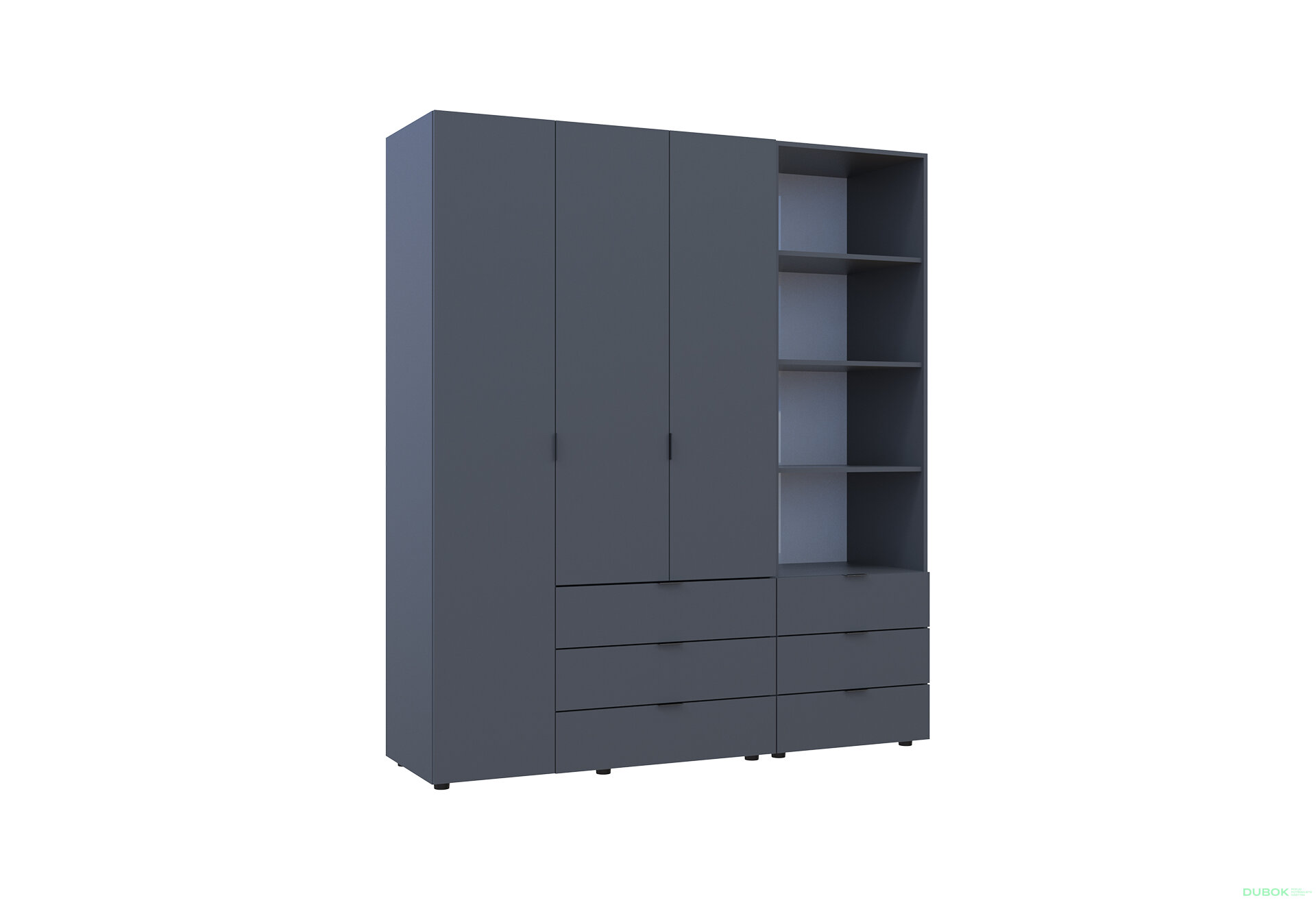 Obrázek 4 - Skříň 3D s regálem se zásuvkami Gelar 176.2 cm grafit
