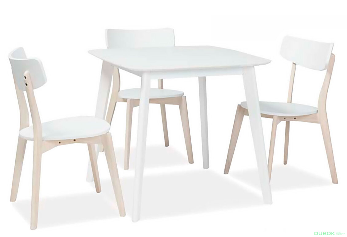 Obrázek 3 - Stůl Sigma 80x80 bílý MDF / dřevo