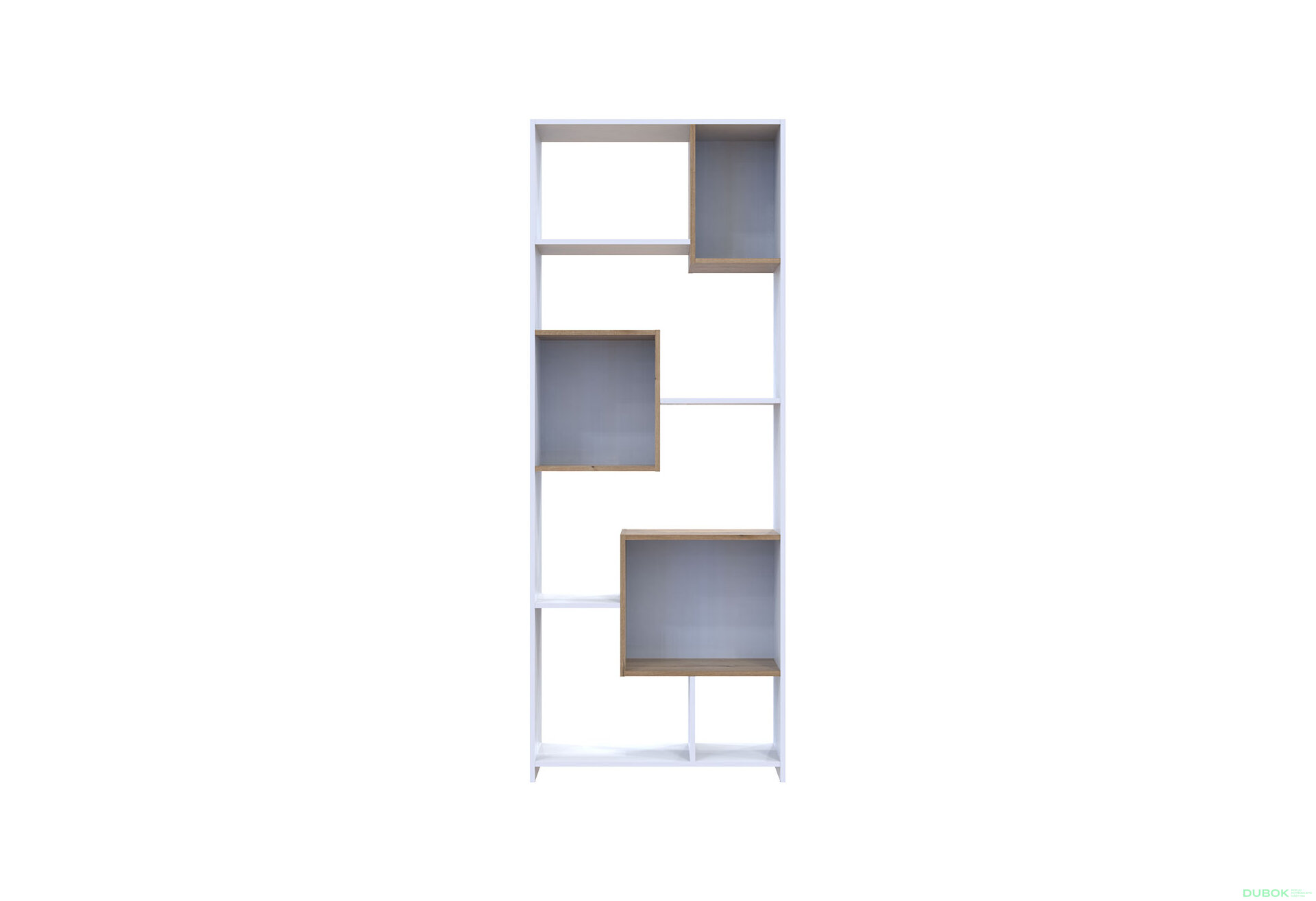 Obrázek 4 - Vysoký regál BS1 Bílá / Dub evoke 81x30x210