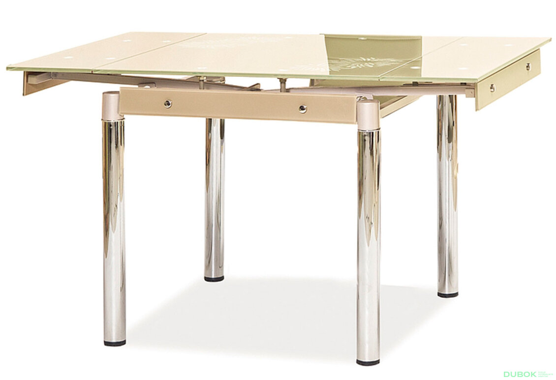 Stůl GD-082 80(131)x80 krém / chrom