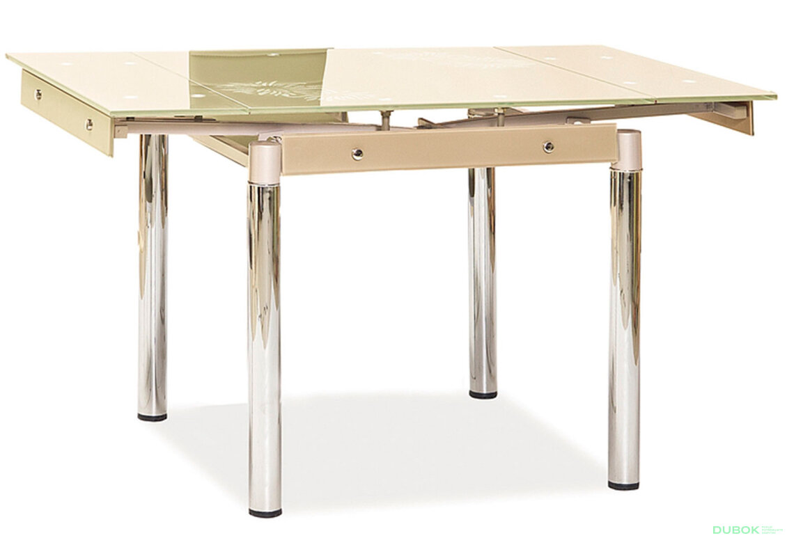 Obrázek 2 - Stůl GD-082 80(131)x80 krém / chrom