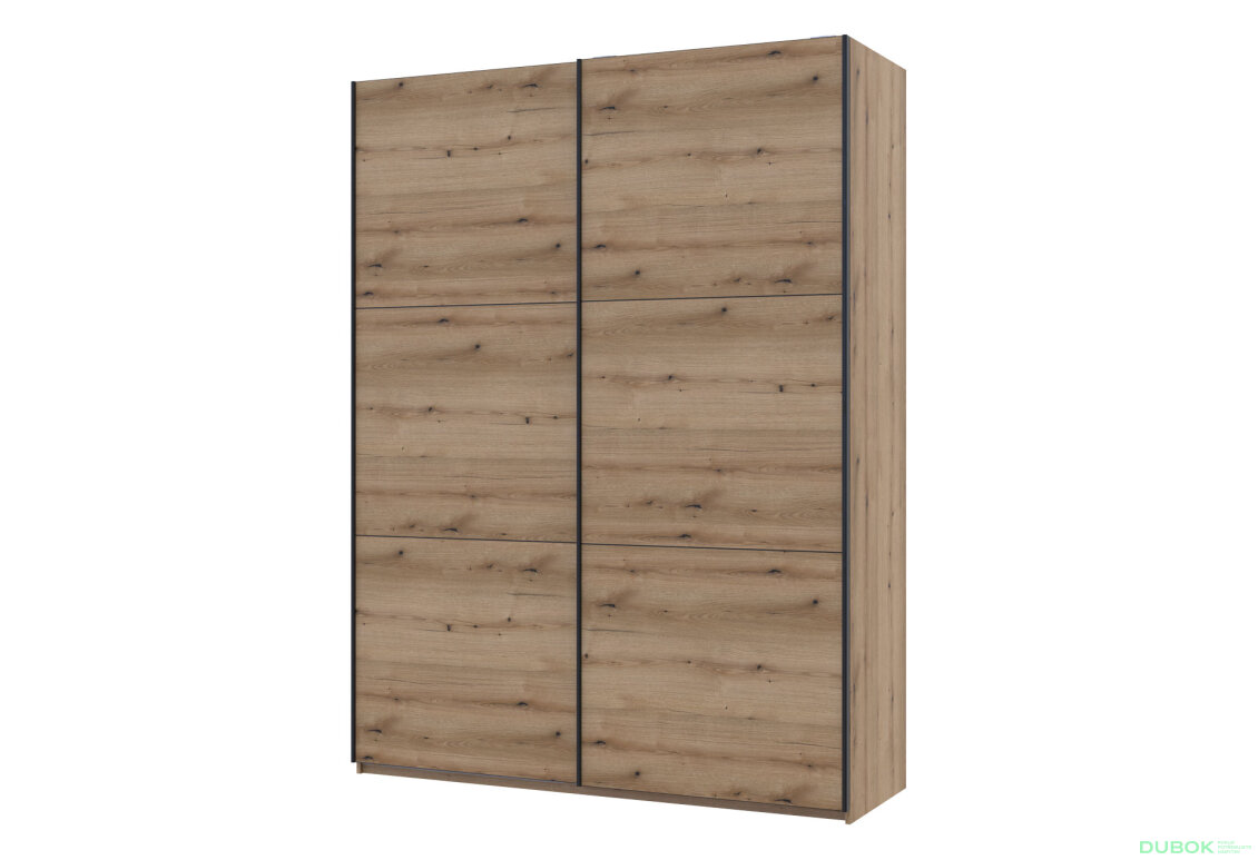 Skříň s posuvnými dveřmi G-Caiser 2dveřová, DTD, 180 cm, dub evoke