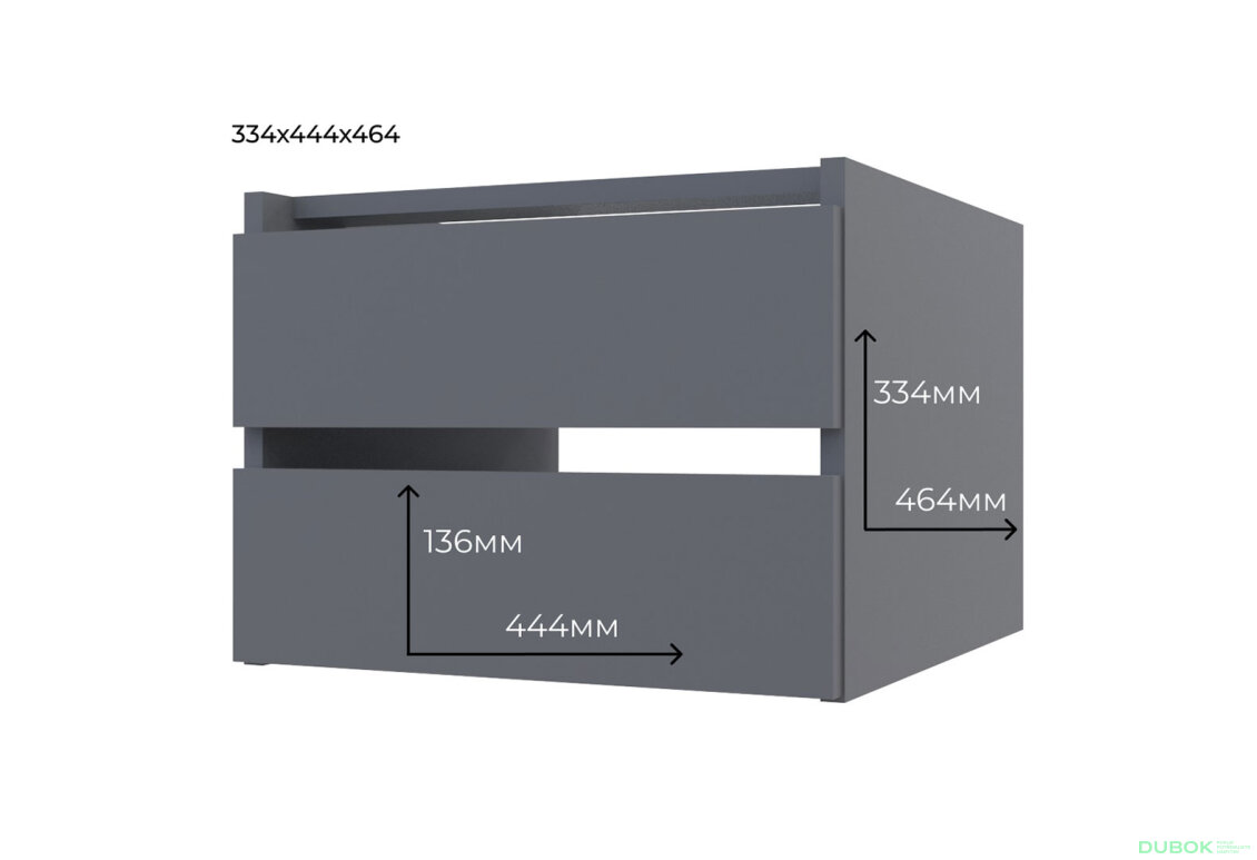 Obrázek 3 - Zásuvka pro skříň Doros Antracit 44,8x42x33,6 G-Caiser