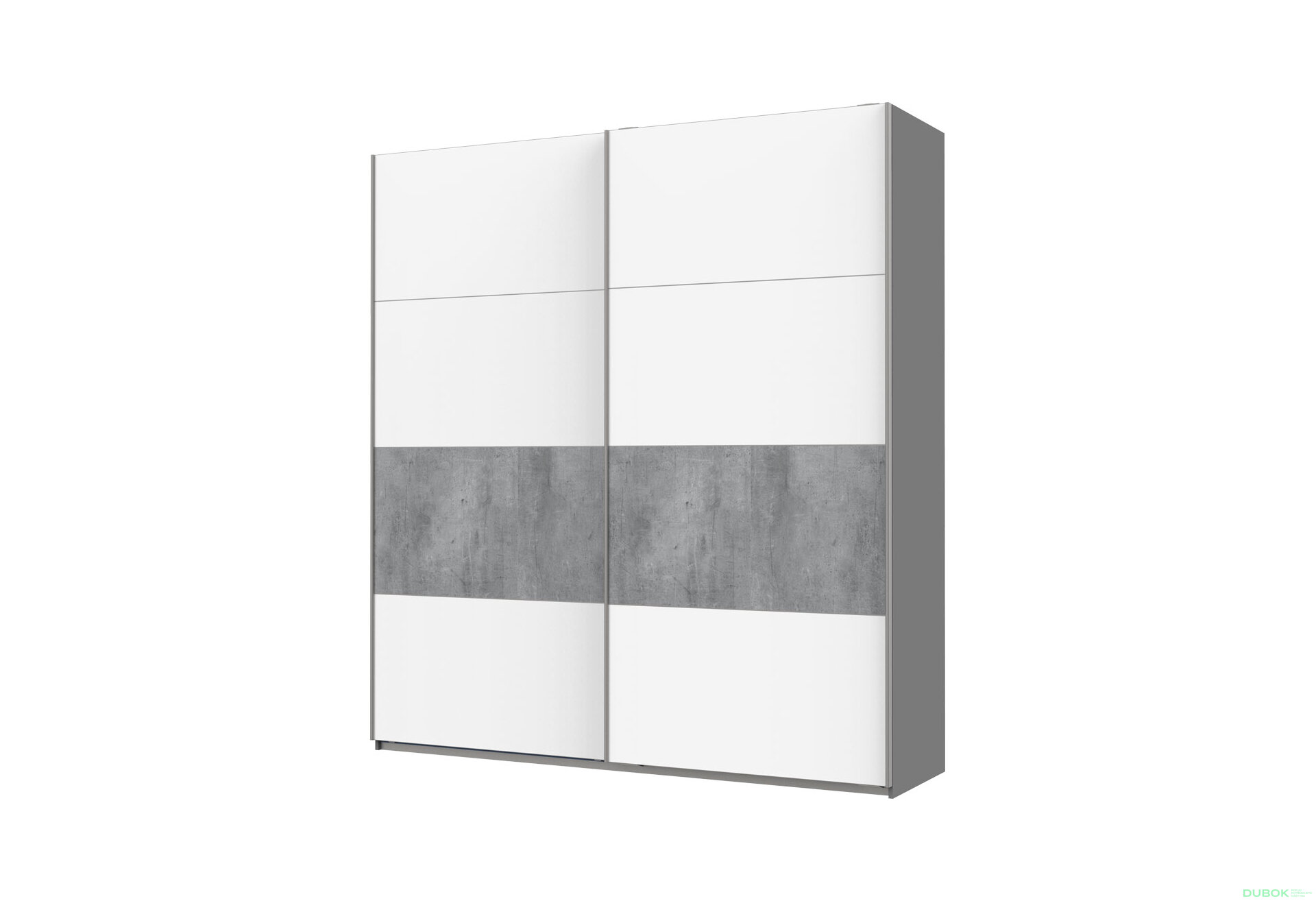 Obrázek 1 - Skříň G-Caiser Doros s 2 dveřmi DTD, 220 cm, antracit / bílá, vklad beton