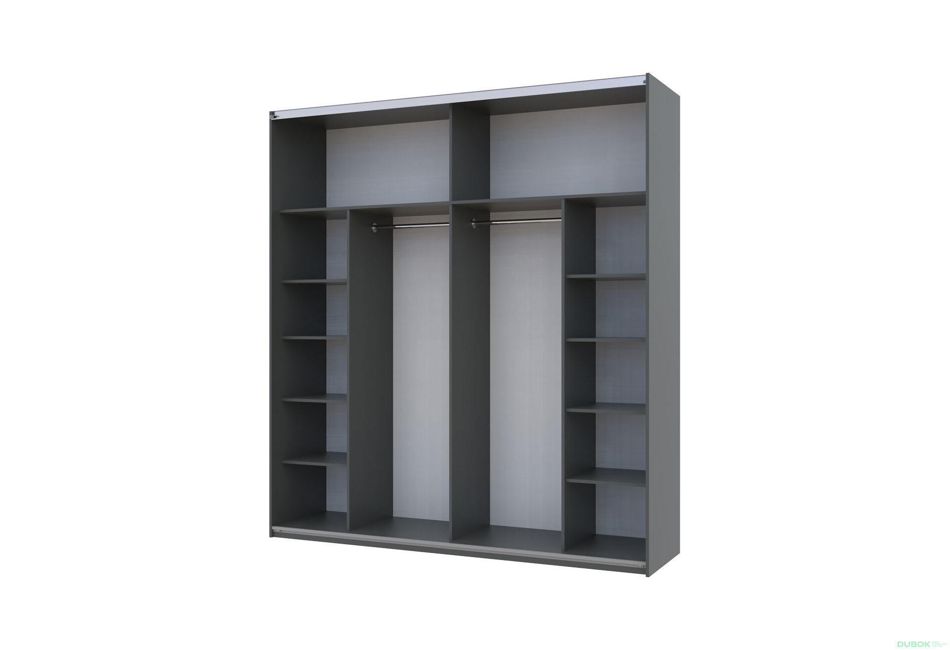 Obrázek 3 - Skříň G-Caiser Doros s 2 dveřmi DTD, 220 cm, antracit / bílá, vklad beton