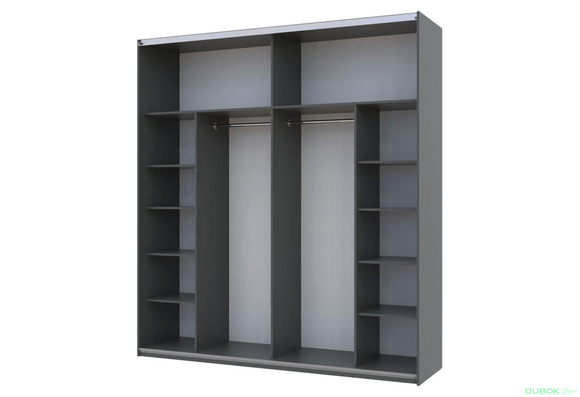 Obrázek 3 - Skříň G-Caiser Doros s 2 dveřmi DTD, 220 cm, antracit / bílá, vklad beton