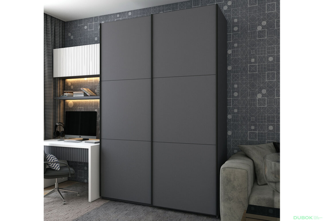 Obrázek 2 - Skříň G-Caiser Doros s 2 dveřmi DTD, 160 cm, grafit
