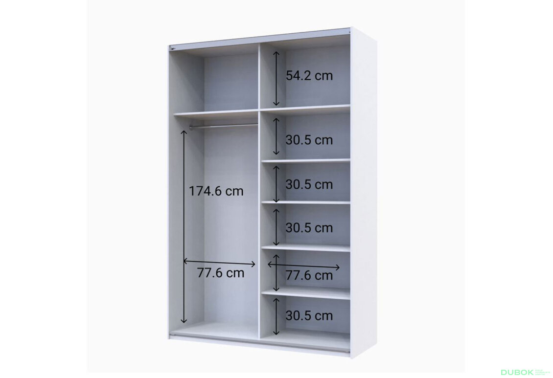 Obrázek 5 - Skříň s posuvnými dveřmi Bílý Grafit 2 DTD / 3 části 160x60x240 G-Caiser