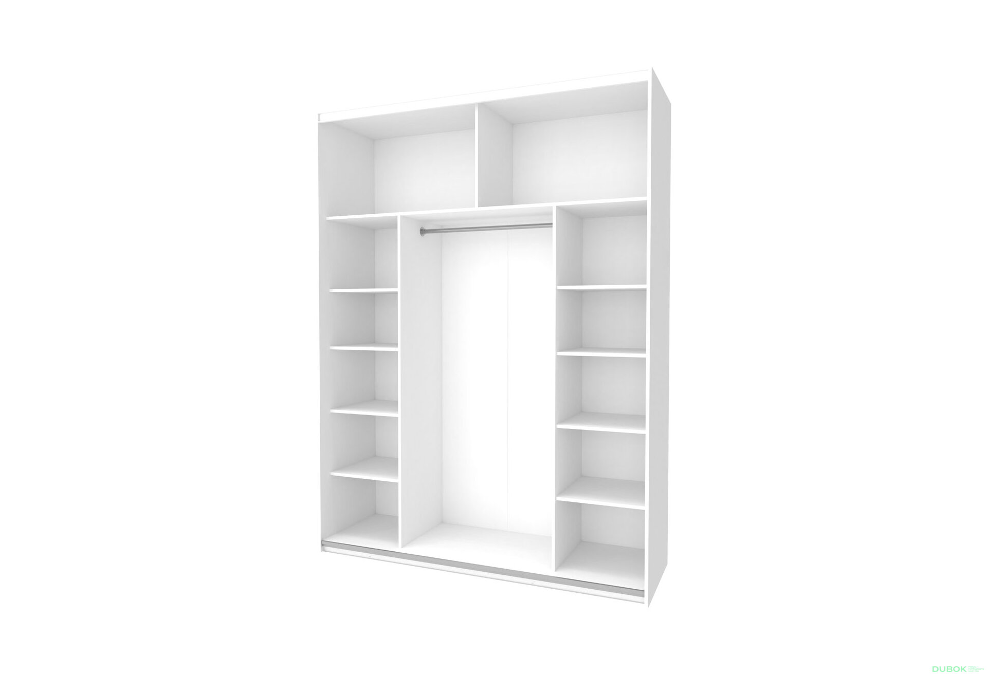 Obrázek 4 - Skříň s posuvnými dveřmi Bílý Grafit/Bílý 1 DTD / 1 sklo / 3 části 180x60x240 G-Caiser