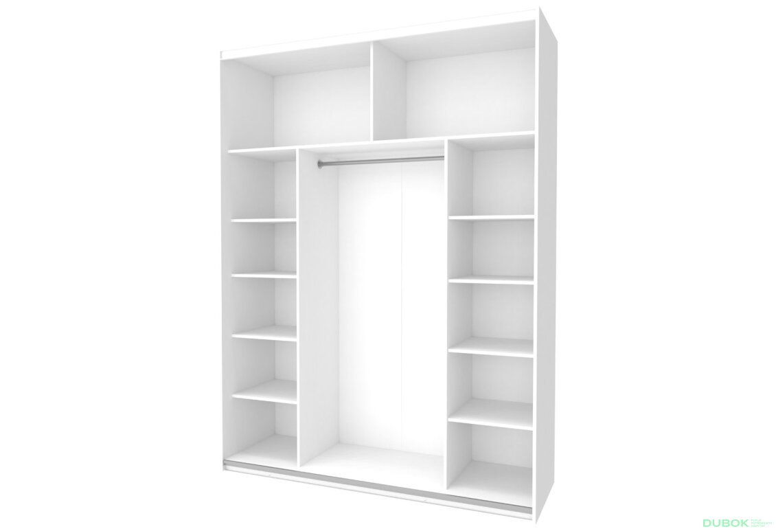 Obrázek 4 - Skříň s posuvnými dveřmi Bílý Grafit 1 DTD / 1 zrcadlo 180x60x240 G-Caiser
