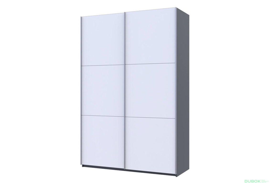 Skříň G-Caiser Doros s 2 dveřmi, 160 cm, grafit / bílá
