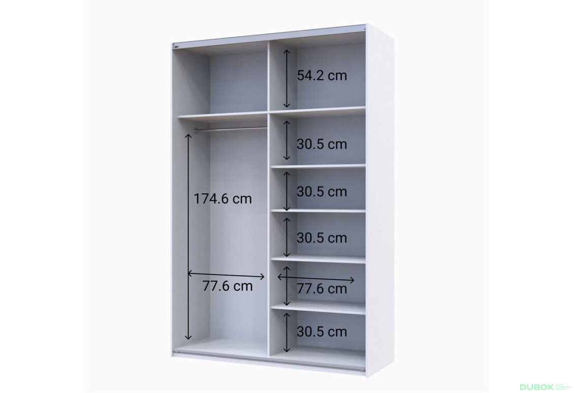 Obrázek 5 - Skříň G-Caiser Doros s 2 dveřmi DTD, 160 cm, bílá