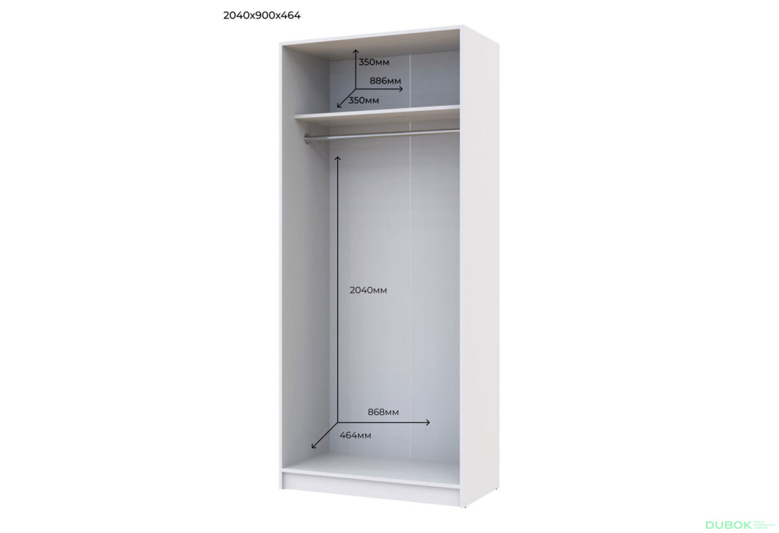 Obrázek 6 - Skříň Promo s 2 dveřmi 90 cm, Bílá