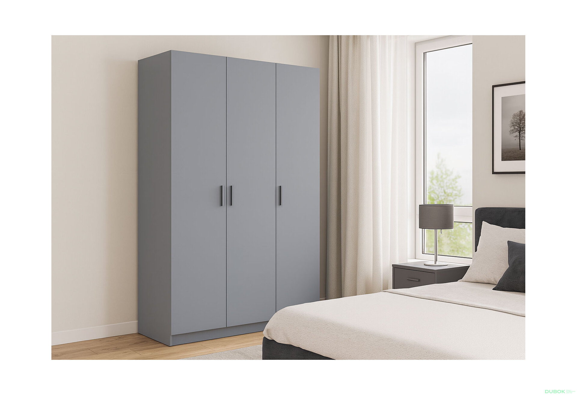 Obrázek 2 - Skříň Promo s 3 dveřmi 135 cm, šedá