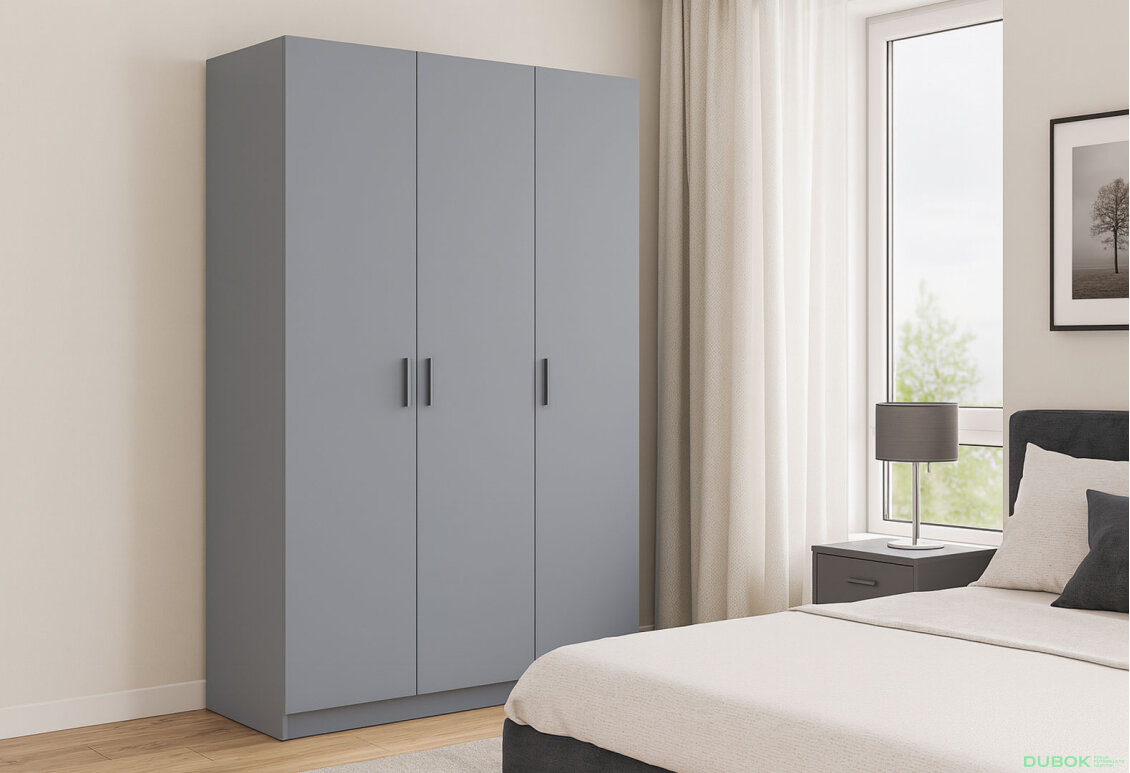 Obrázek 2 - Skříň Promo s 3 dveřmi 135 cm, šedá