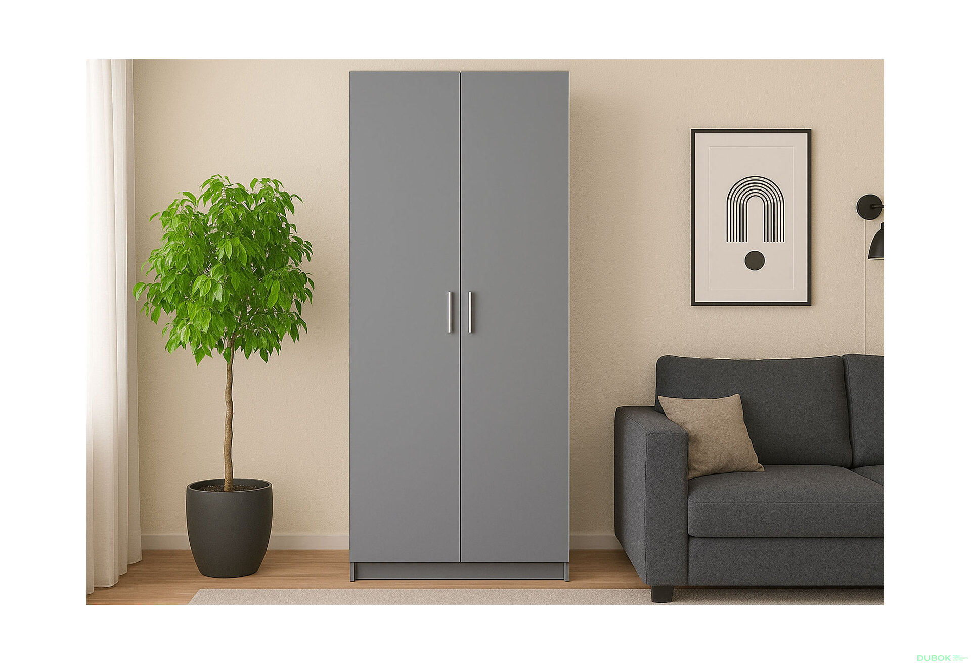 Obrázek 2 - Skříň Promo s 2 dveřmi 90 cm, šedá