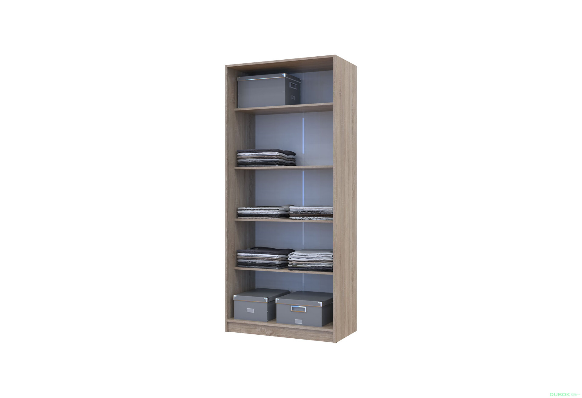 Obrázek 6 - Skříň Promo s policemi 2 DTD 90x48x204 Dub sonoma