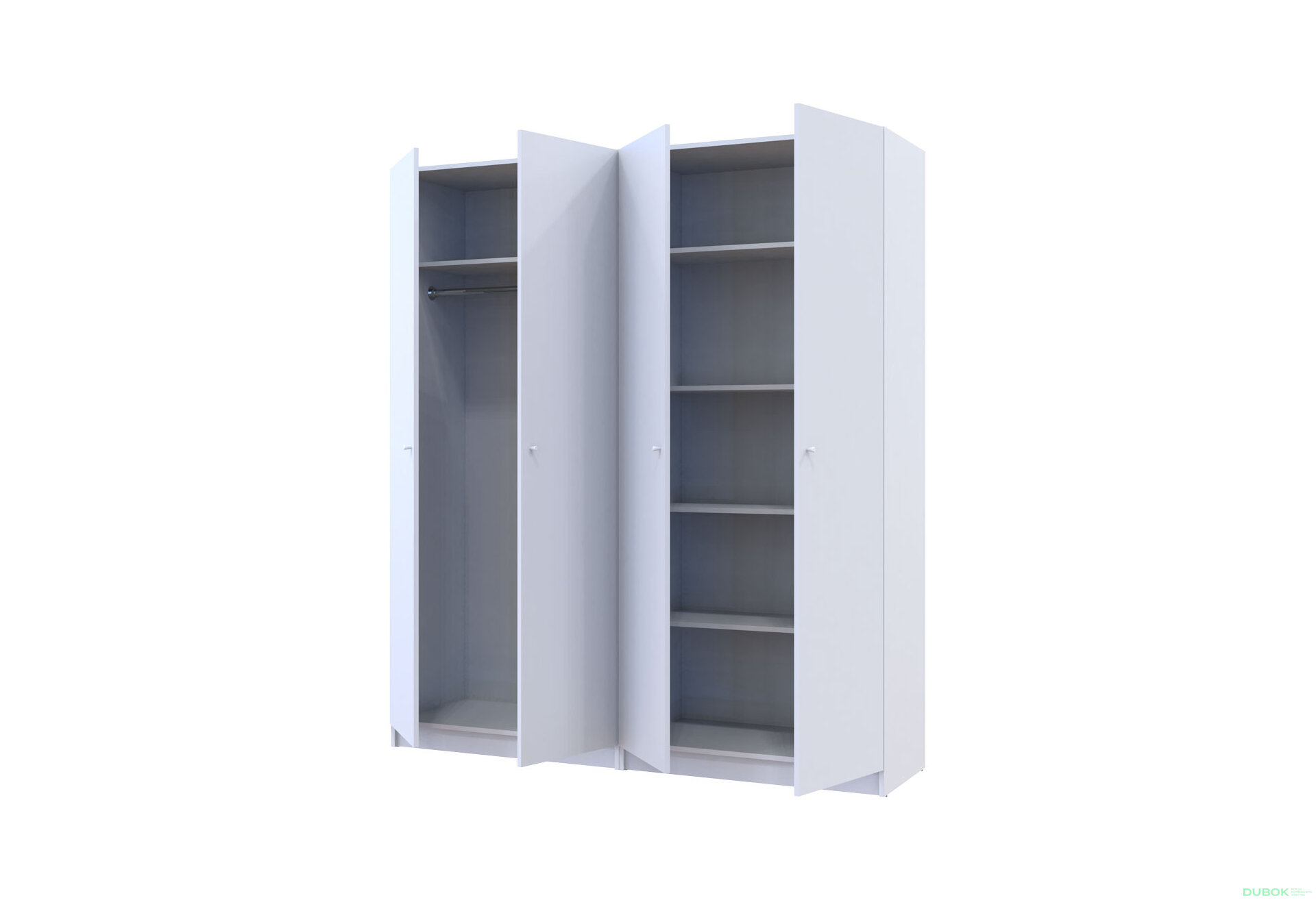 Obrázek 8 - Skříň Promo s policemi 2+2 DTD 180×48×204 Bílá