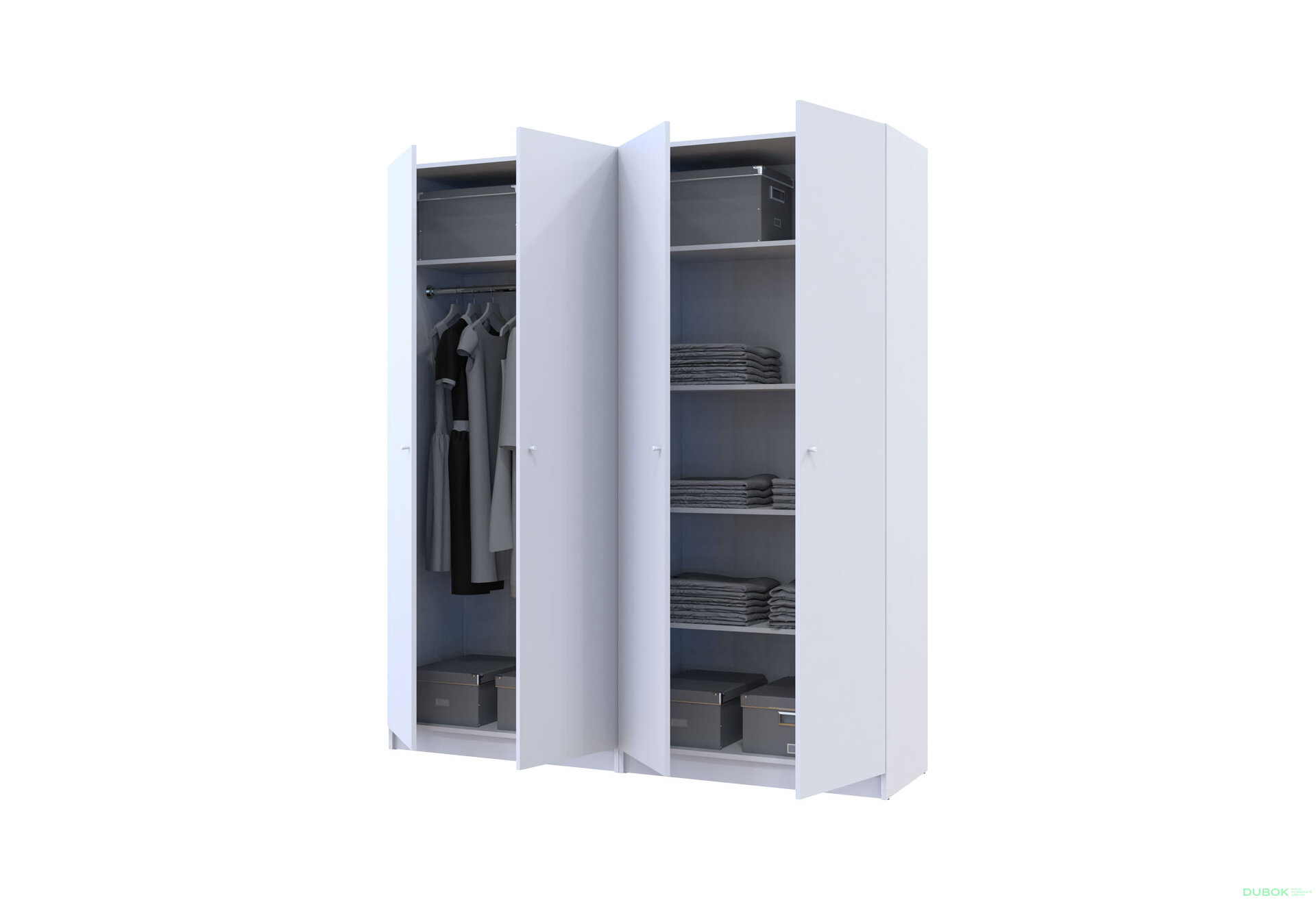 Obrázek 7 - Skříň Promo s policemi 2+2 DTD 180×48×204 Bílá