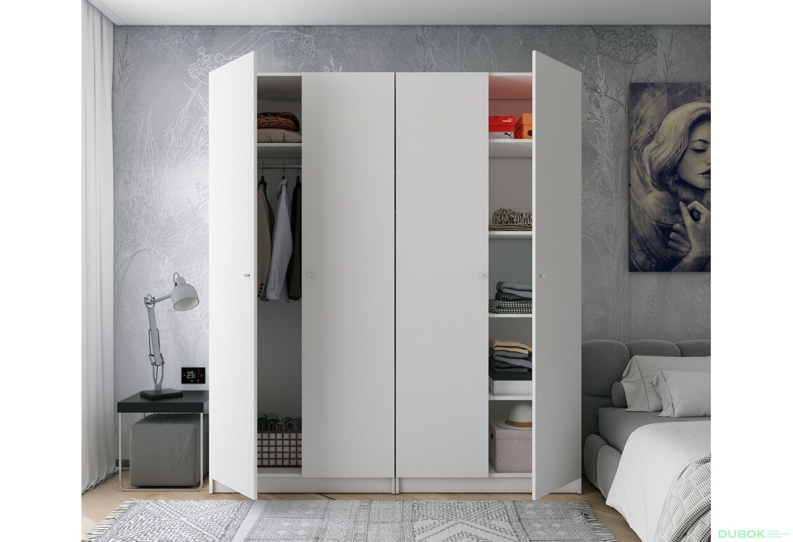 Obrázek 11 - Skříň Promo s policemi 2+2 DTD 180×48×204 Bílá