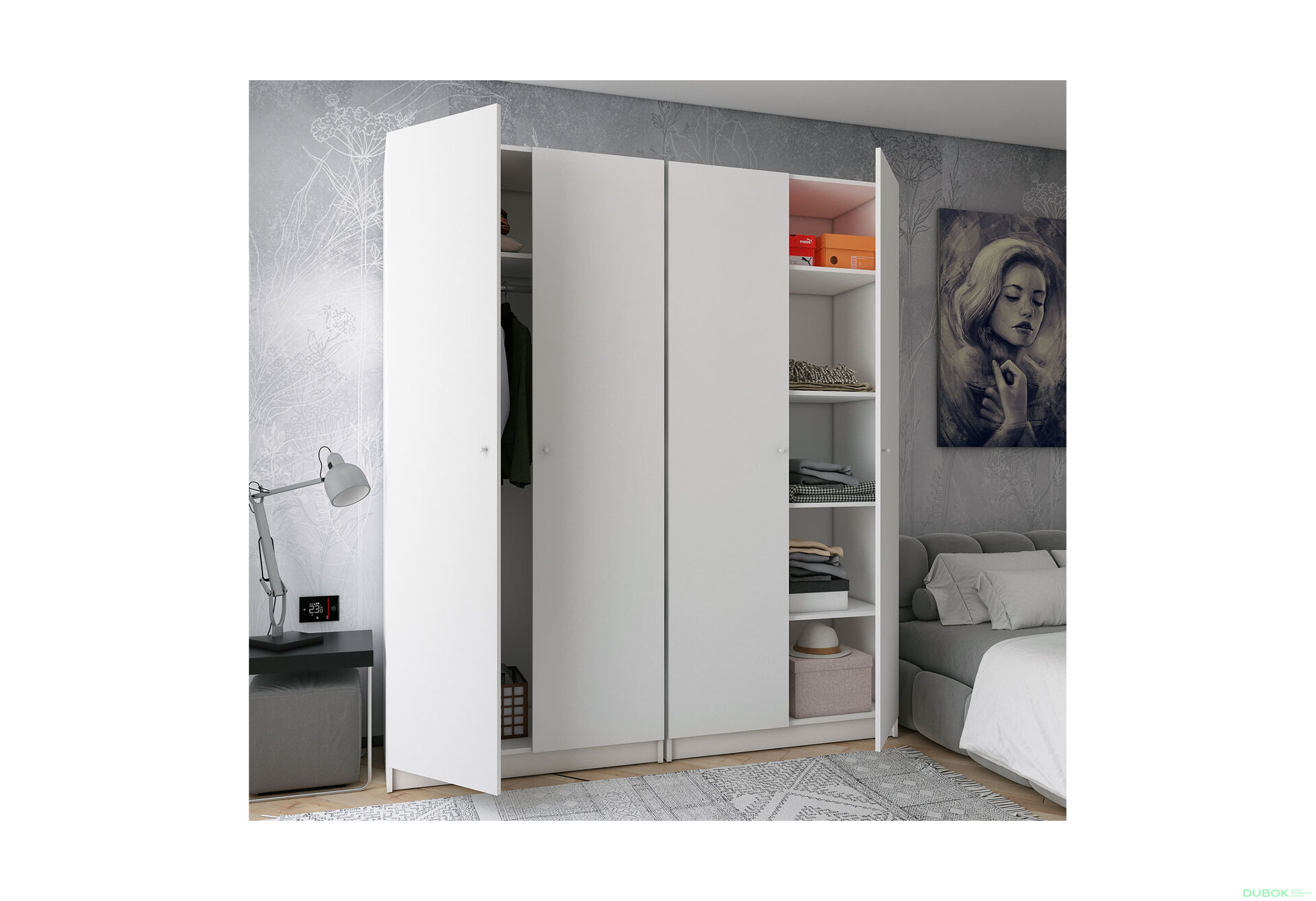Obrázek 12 - Skříň Promo s policemi 2+2 DTD 180×48×204 Bílá