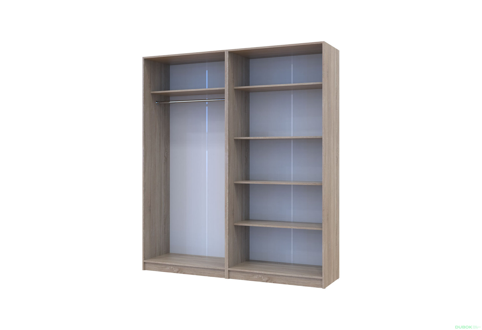 Obrázek 15 - Skříň Promo s policemi 2+2 DTD 180×48×204 Dub sonoma