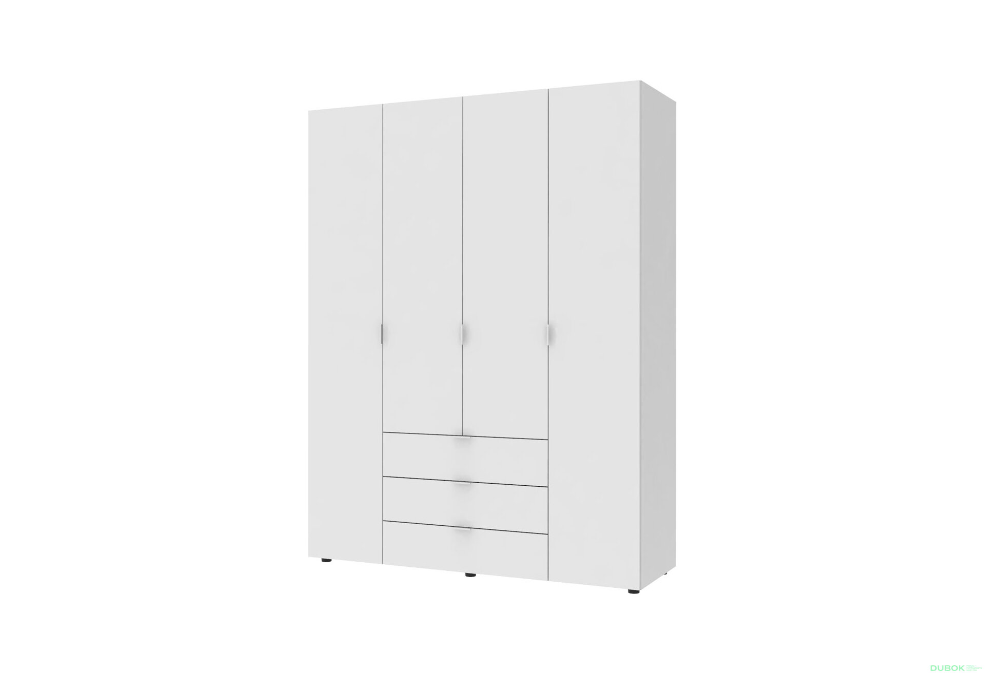 Obrázek 6697 - Skříň sedmidveřová s regálem Gelar 309 cm Bílá