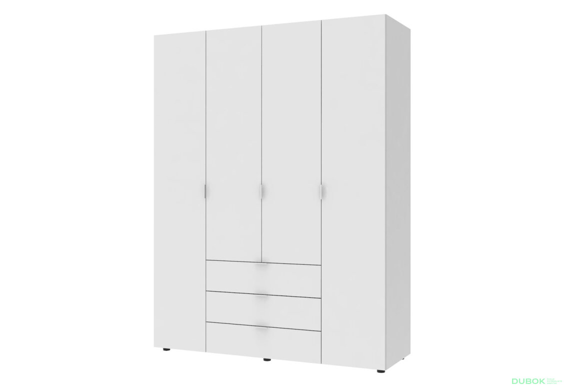 Obrázek 6697 - Skříň sedmidveřová s regálem Gelar 309 cm Bílá