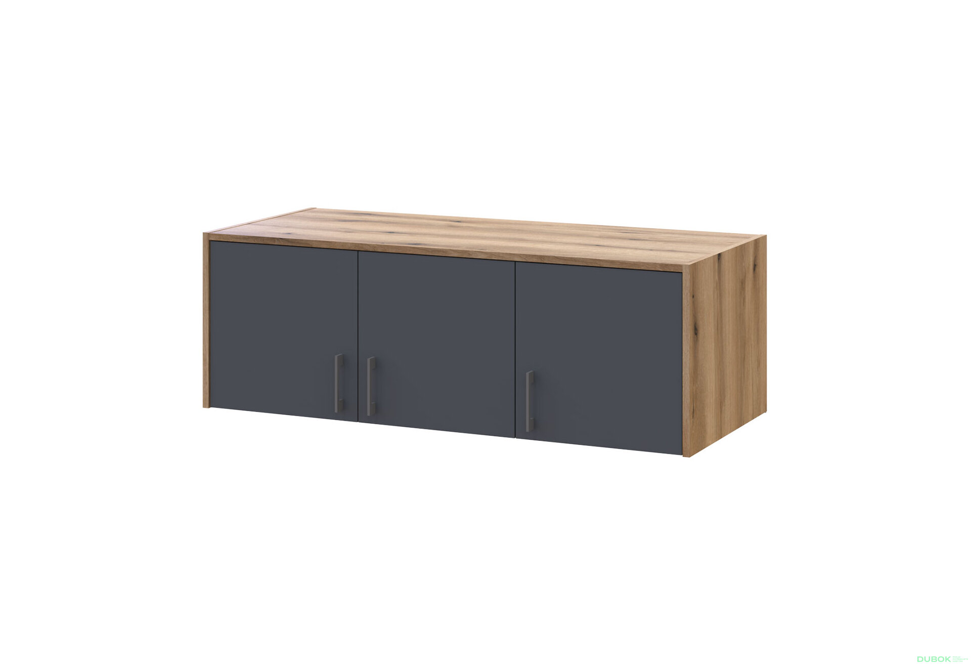 Obrázek 11147 - Skříň Rondi 3 z dřevotřísky s horním oddílem artisan dub / grafit 121x52x236 cm