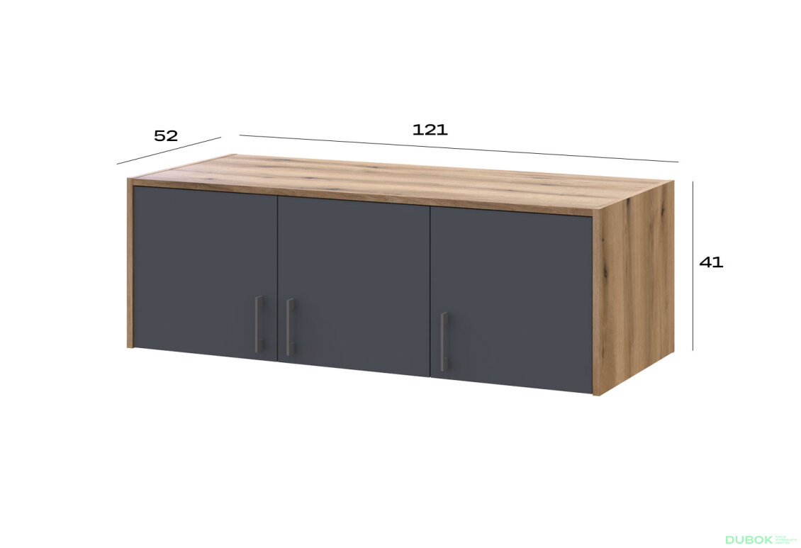 Obrázek 7 - Nástavba Rondi 3 dřevotříska 121x52x41 dub artisan / grafit