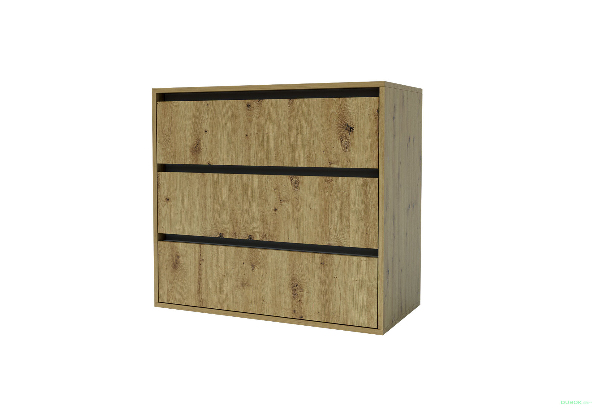 Obrázek 1 - Komoda Idea K 760/800/3š dub artisan / šedý grafit