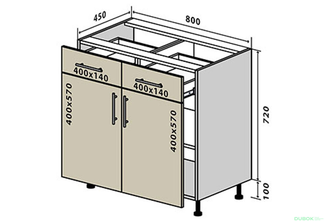 N27 Skříňka 2Š2D 80 Prajm / Prime