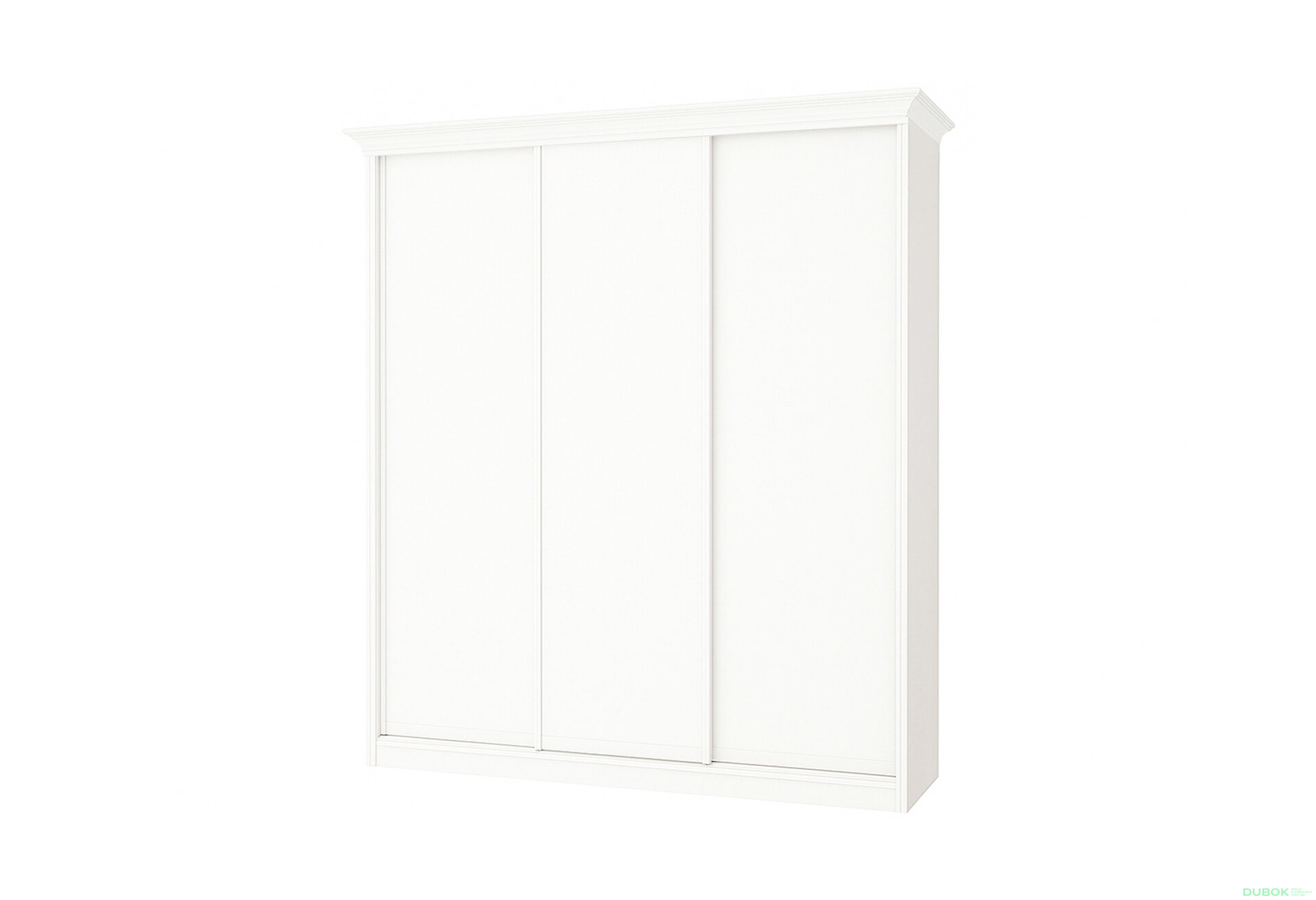 Obrázek 1 - Skříň Rim-Veneziano 3D 2,2 m bílá s římsou, fasádami DTD