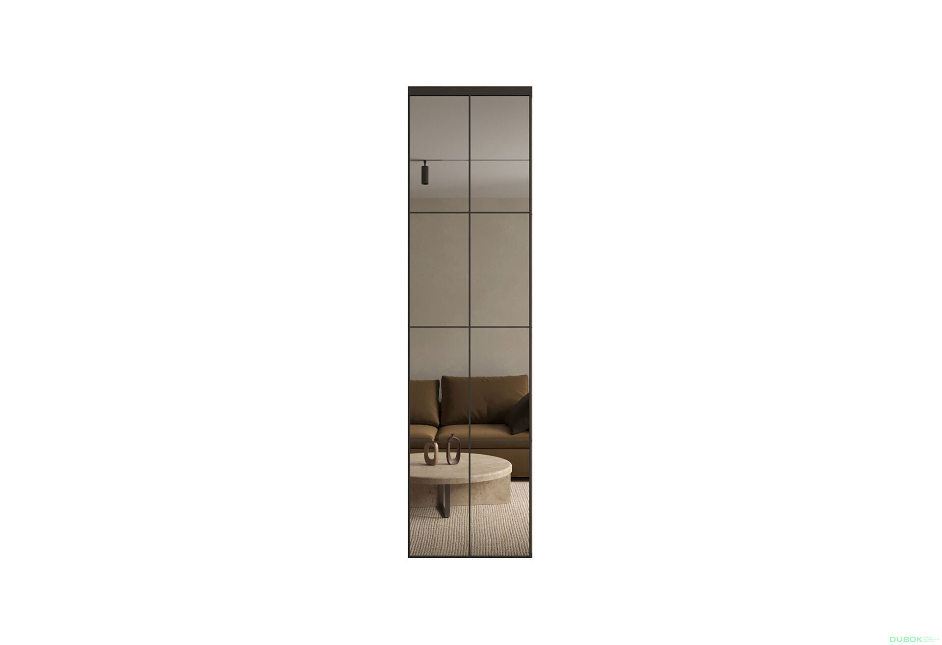 Obrázek 14413 - Skříň 2D Loft 1200x600x2400, DTD + zrcadlo, Lines BL, Dub kraft šedý Vystavený kus
