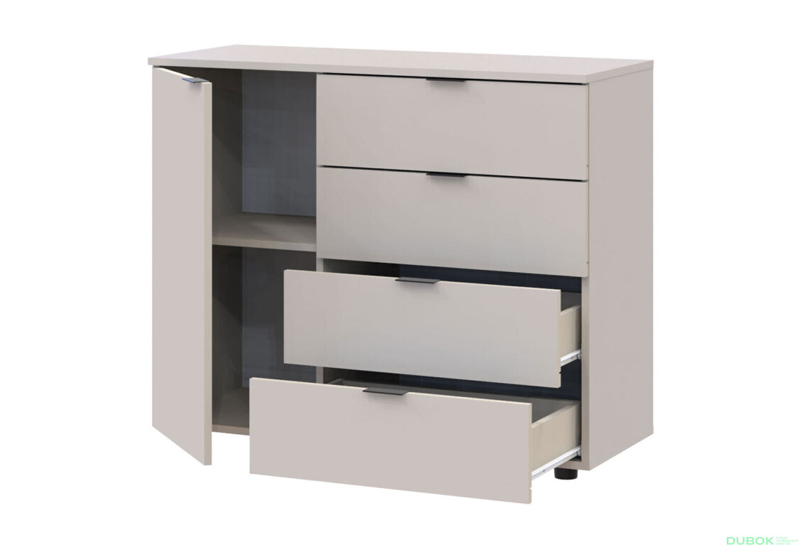 Obrázek 3 - Komoda s dvířky a 4 zásuvkami GC1 100 cm Kašmír Gelar Vystavený kus