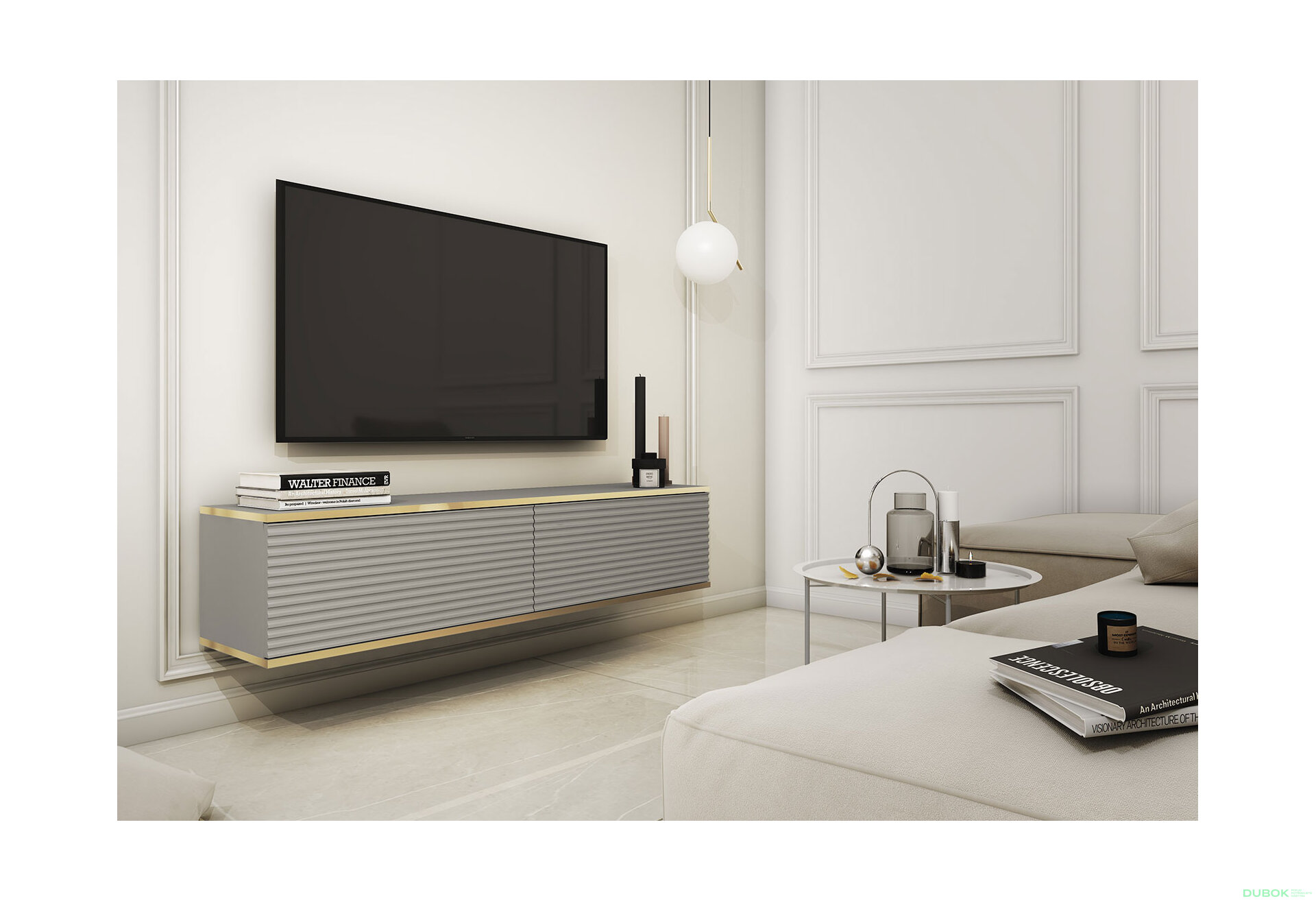 Obrázek 2 - TV stolek RTV 135 MDF šedý Oro