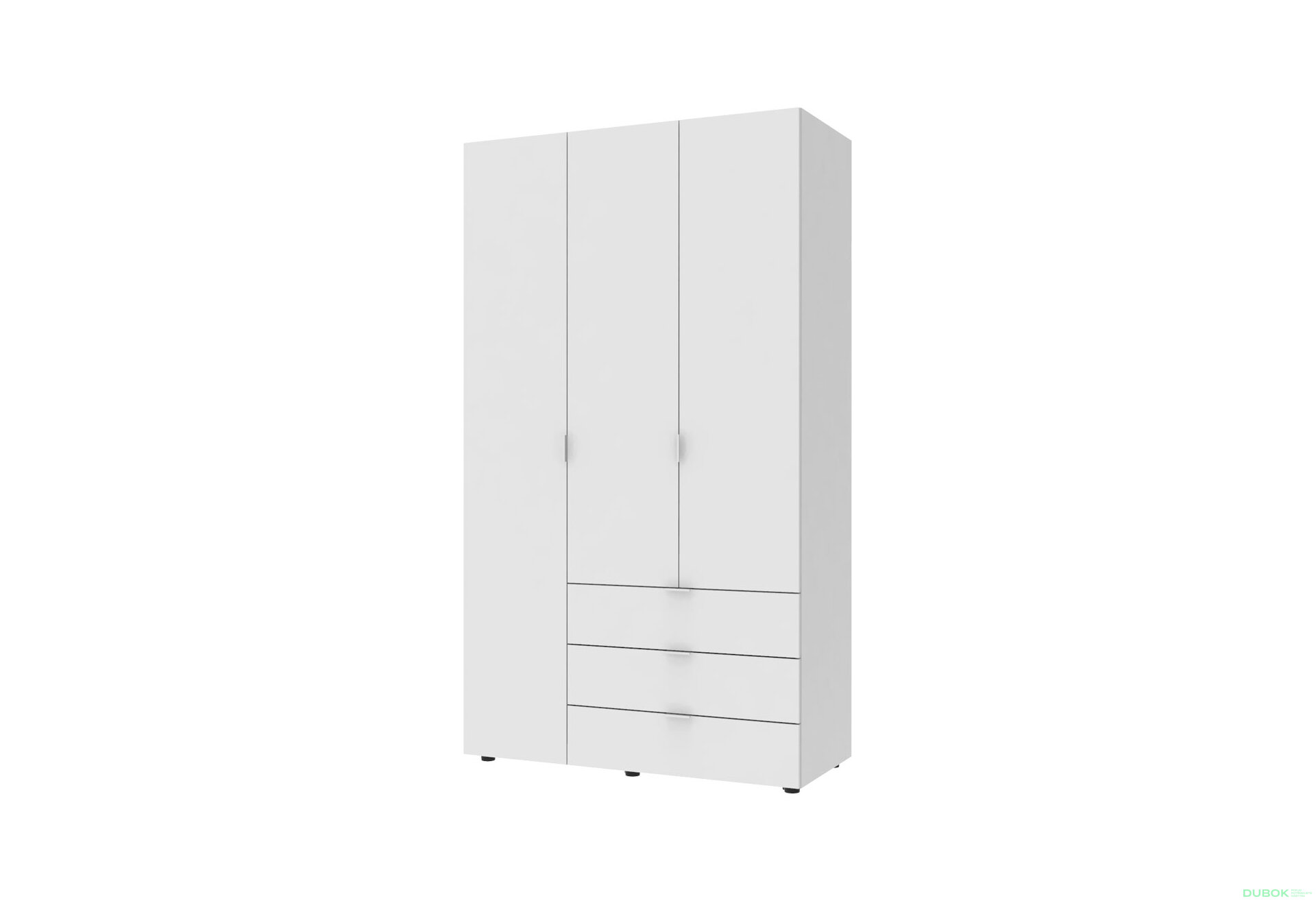 Obrázek 6696 - Skříň šestidveřová s regálem Gelar 271 cm Bílá