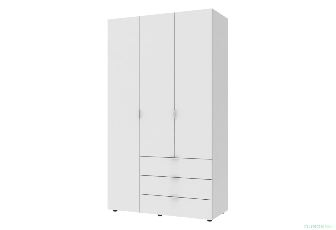 Obrázek 6696 - Skříň šestidveřová s regálem Gelar 271 cm Bílá