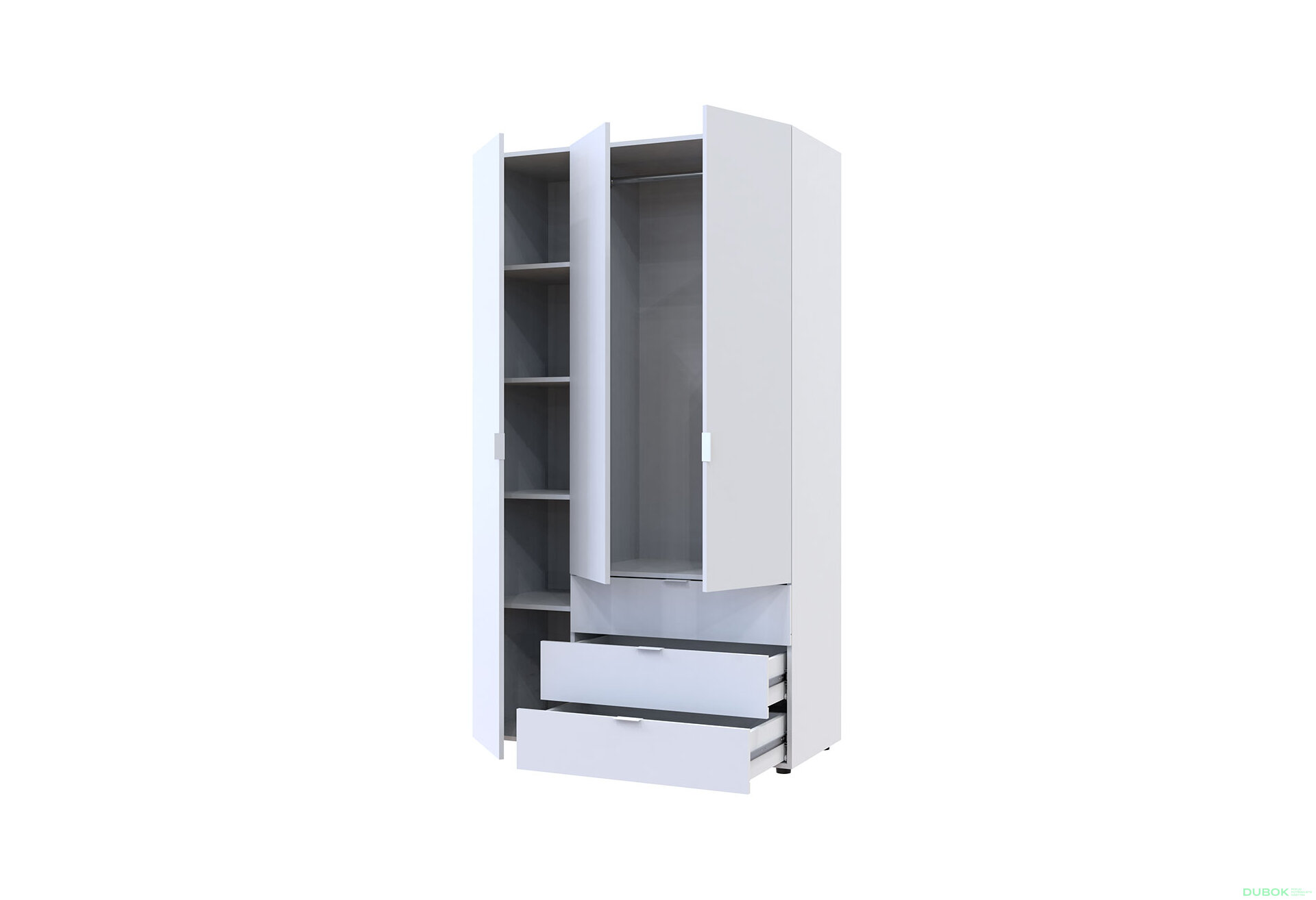 Obrázek 2 - Skříň třídveřová Gelar 116.2 cm Bílá