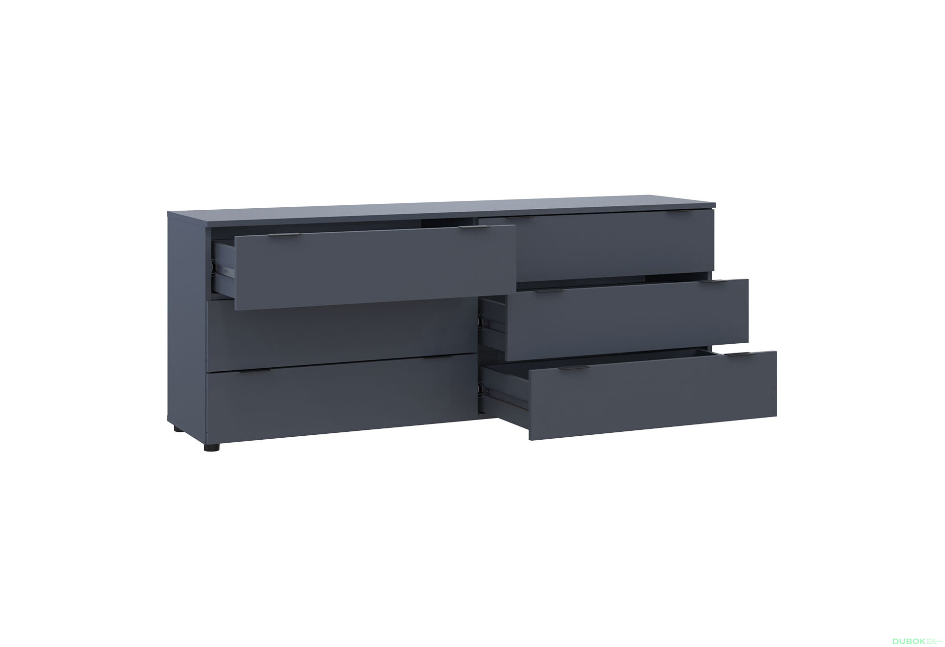 Obrázek 5 - Komoda Ron 9 s 6 zásuvkami 160х38х62 grafit