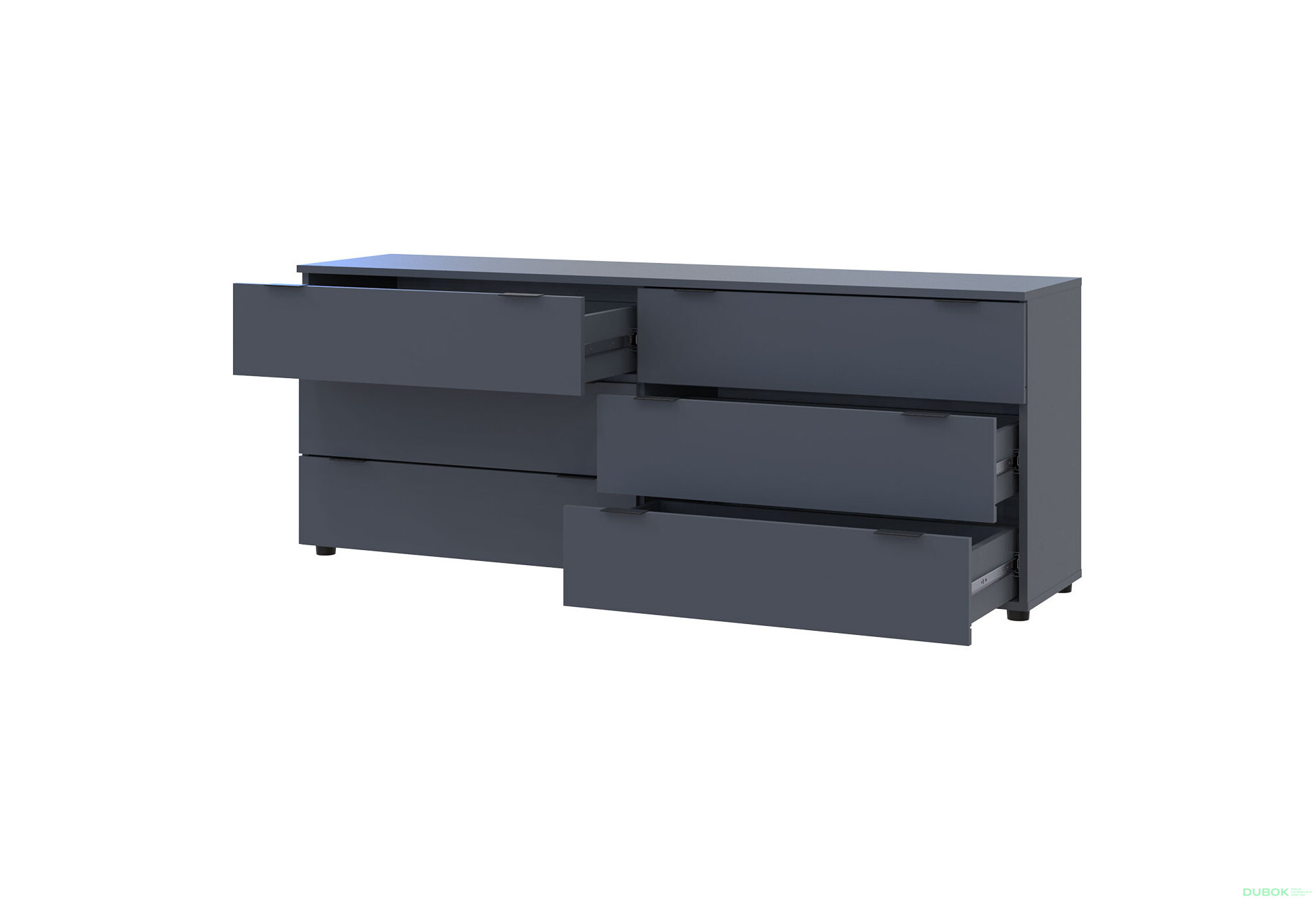 Obrázek 6 - Komoda Ron 9 s 6 zásuvkami 160х38х62 grafit