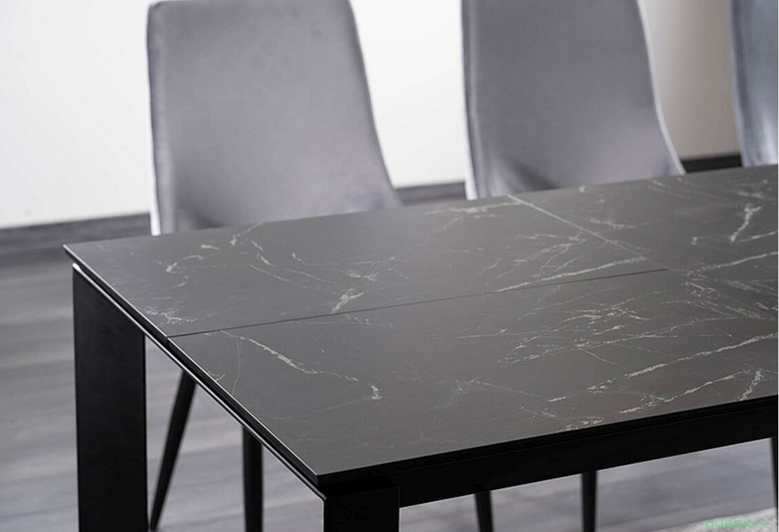 Obrázek 6 - Stůl Metropol Ceramic 120(180)x80 efekt marmuru, černý / czarny matowy