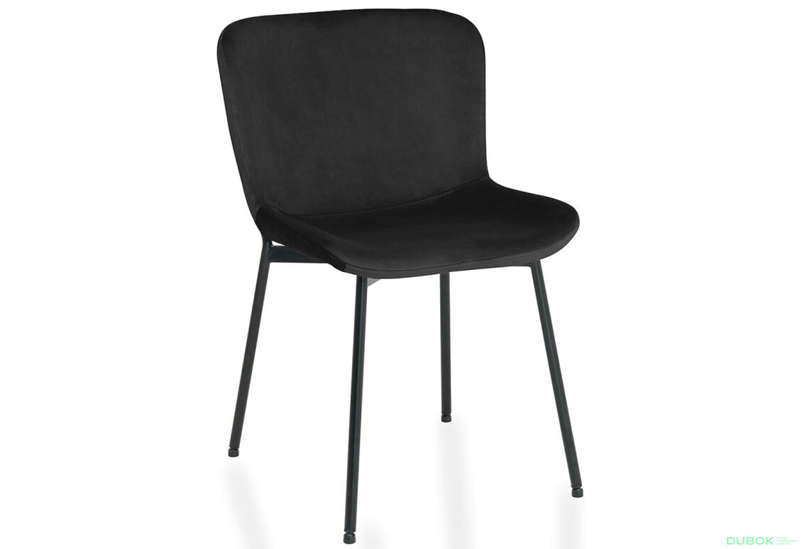 Obrázek 3 - Židle Colby Velvet černý Bluvel 19, matná černá kov