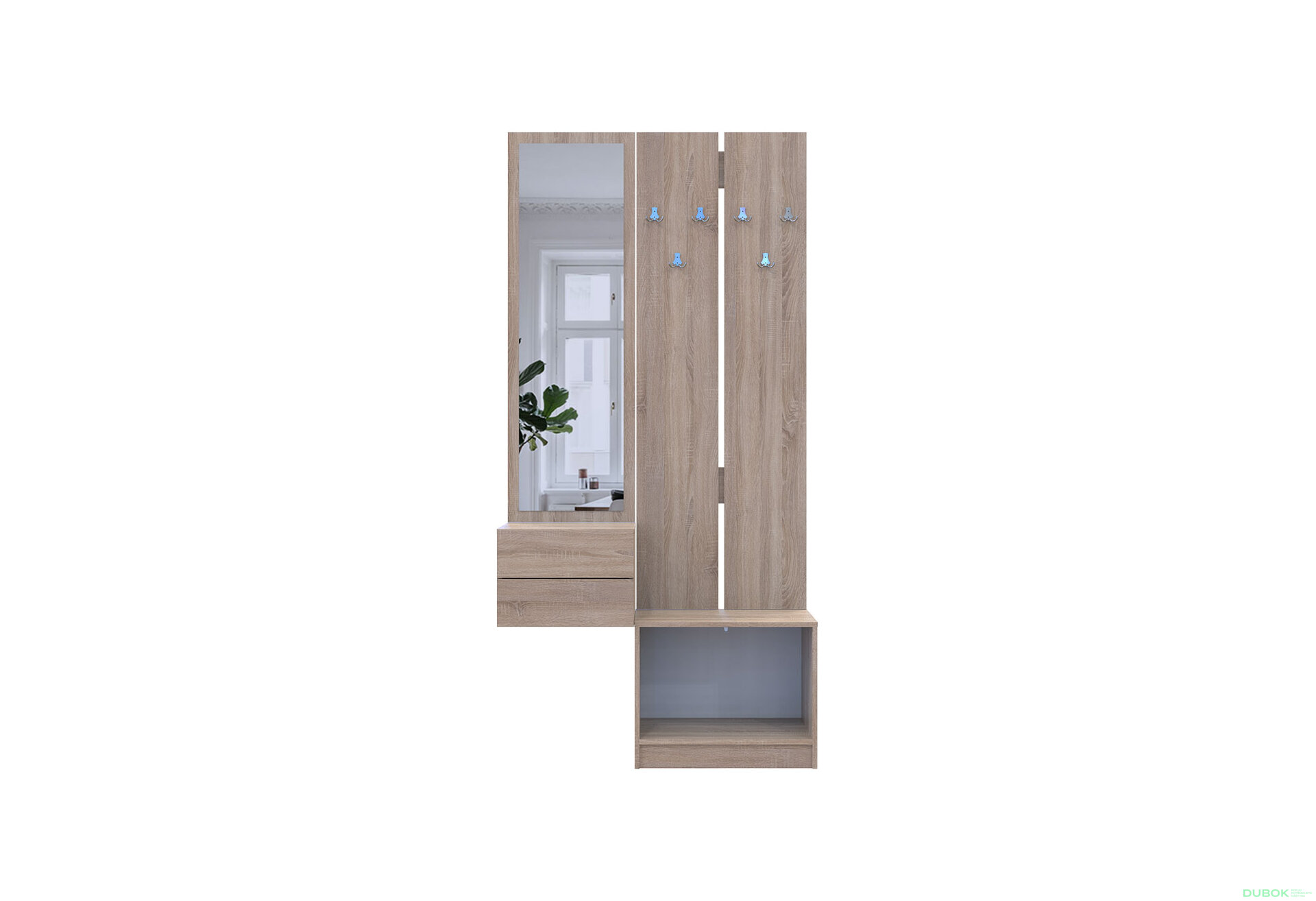 Obrázek 3 - Sada 105 cm s ramínkem dub sonoma / bílá Sola